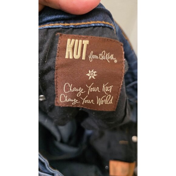 Kut From The Kloth Women's Blue Denim Jeans Size 14 Mid-Rise Straight Leg Stretc - Picture 9 of 10